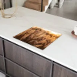 Rietpluimen - Gras - Zonsondergang - Goud - Serene Inductie beschermer vinyl 3mm middel -sfeer8