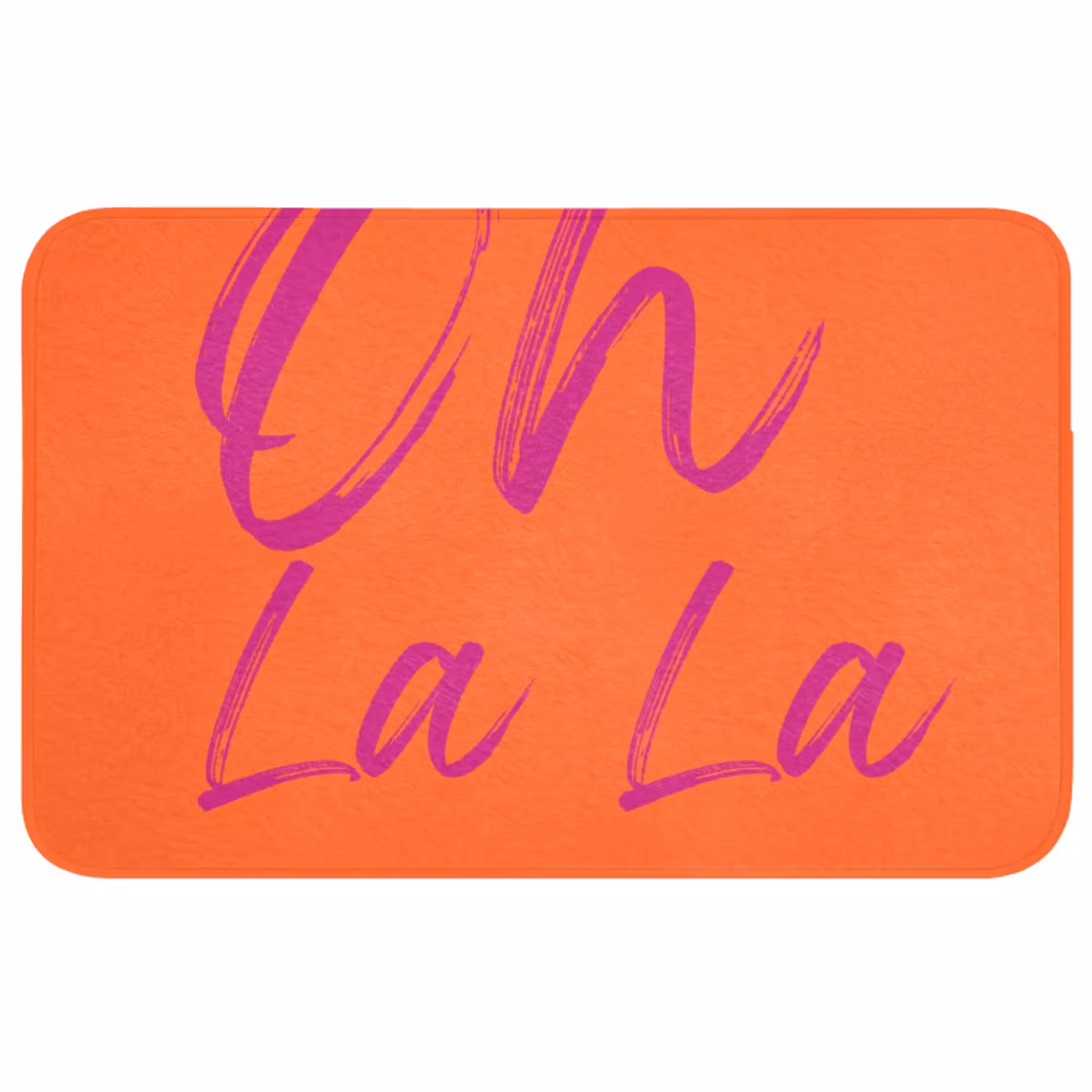 Oh la la - Oranje - Roze - Grafisch Badmat middel -3d