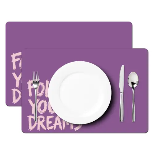 Follow your dreams - Paars - Penseeltextuur Placemat vinyl groot -zzsfeer2_Kitchenyeah-website