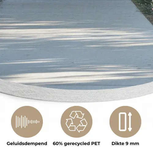Doorkijk - Pad - Beton - Landschap Akoestische PET Vilt - Rond klein -closeup_NL