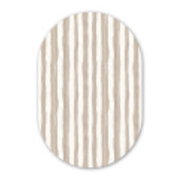 Minimalistisch - Strepen - Beige Wandcirkel Ovaal Aluminium middel 839 -3d