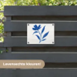 Bloem - Blaadjes - Minimalistisch - Blauw tuinposter los doek klein -sfeer3