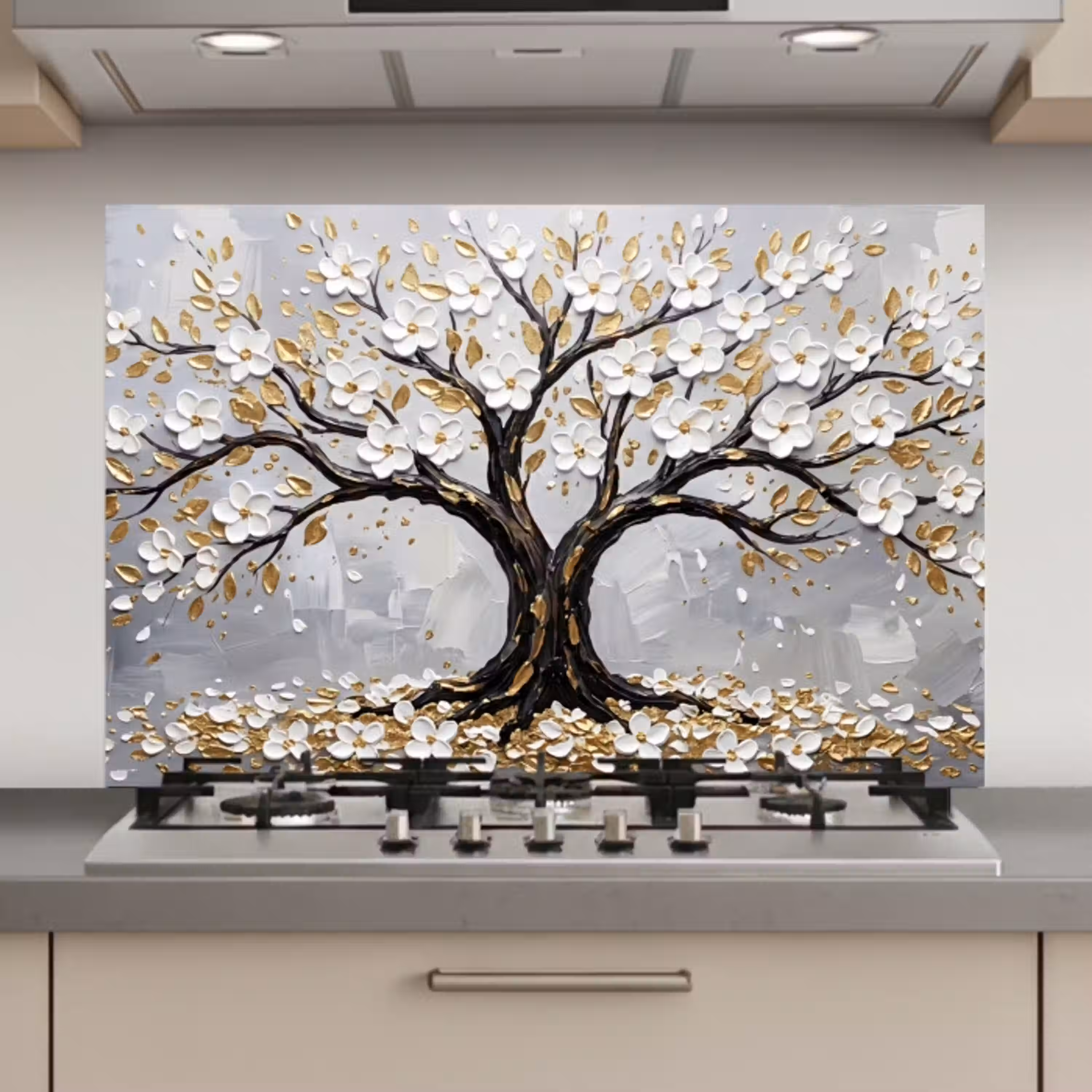 Boom - Bloemen - Natuur - Abstract - Wit keuken achterwand spatscherm klein -3d_website
