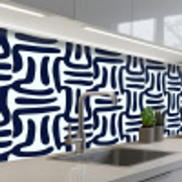 Abstract - Modern - Blauw keuken achterwand 2 middel 871 -3d_schuin