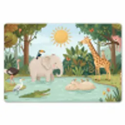 Jungle - Oase - Dieren - Kleurrijk Placemat vinyl groot -zzsfeer1_Kitchenyeah-website