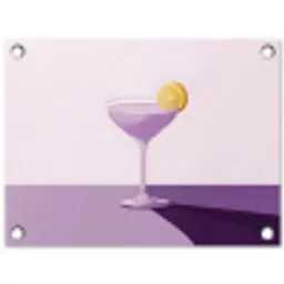 Cocktail - Paars - Minimalistisch - Citroen tuinposter los doek klein -3d