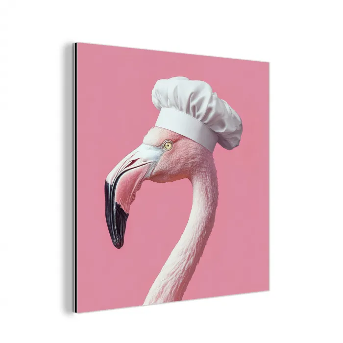 Flamingo - Roze - Koksmuts - Vogel aluminium wit klein -3d