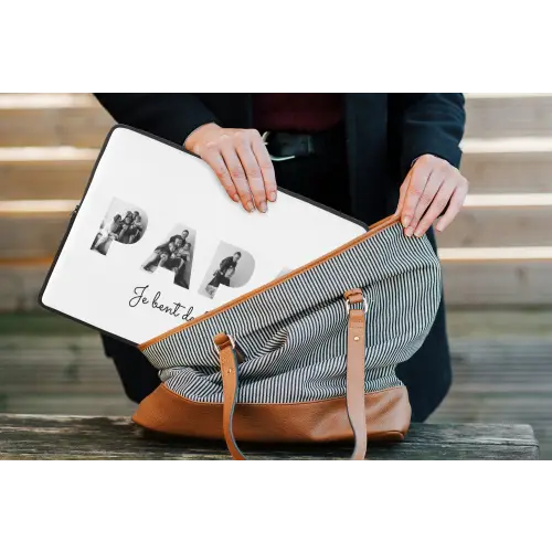 Papa - Lettercollage laptophoes neopreen klein -tas