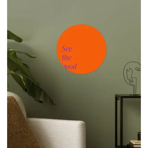 See te good - Paars - Oranje Wandcirkel behangsticker klein -sfeer2