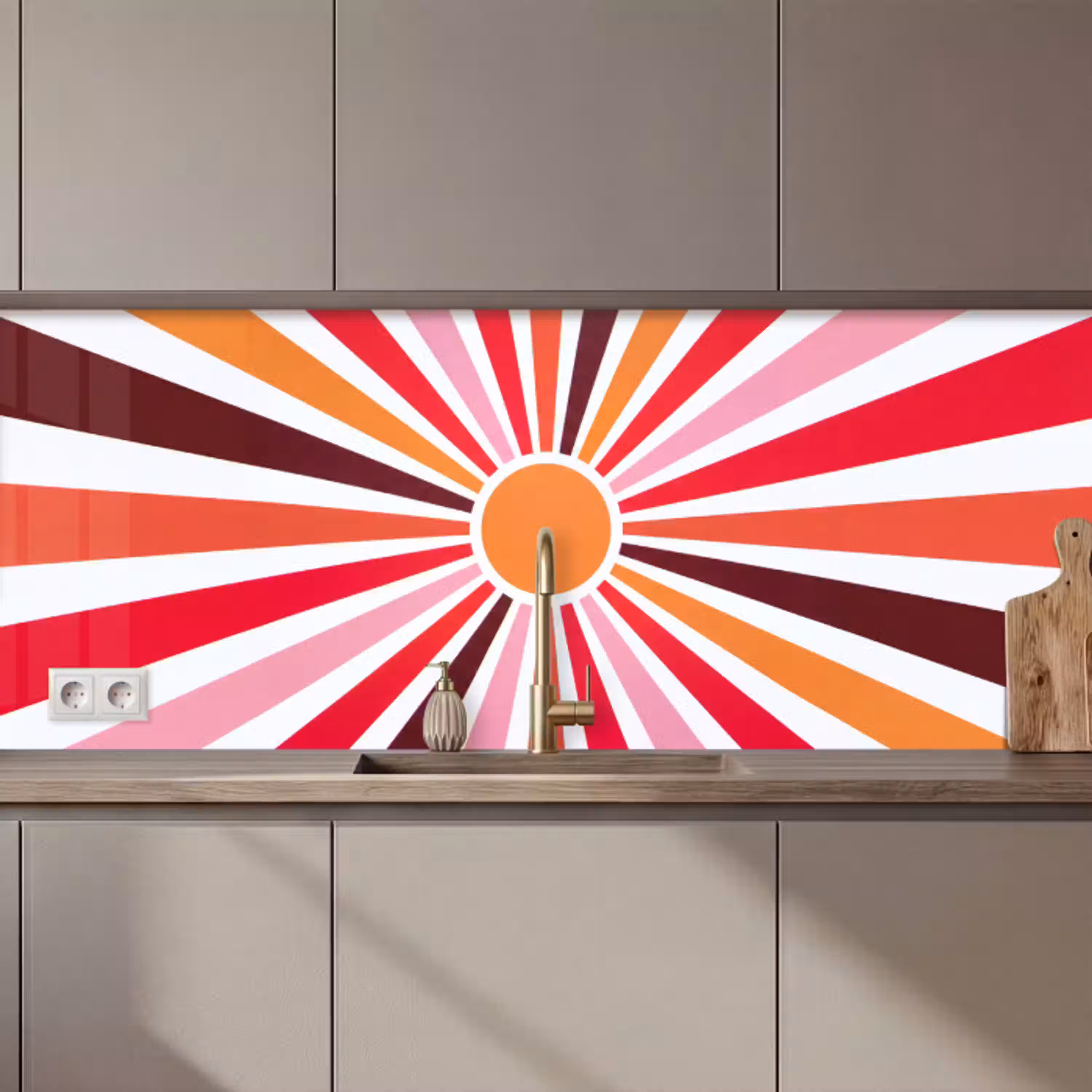 Zon - Stralen - Abstract - Kleurrijk keuken achterwand 2 middel zz_3dshopping