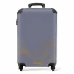 Minimal - Grijsblauw met gouden golven NBS - Handbagage koffer - Unisex middel -productfoto_recht
