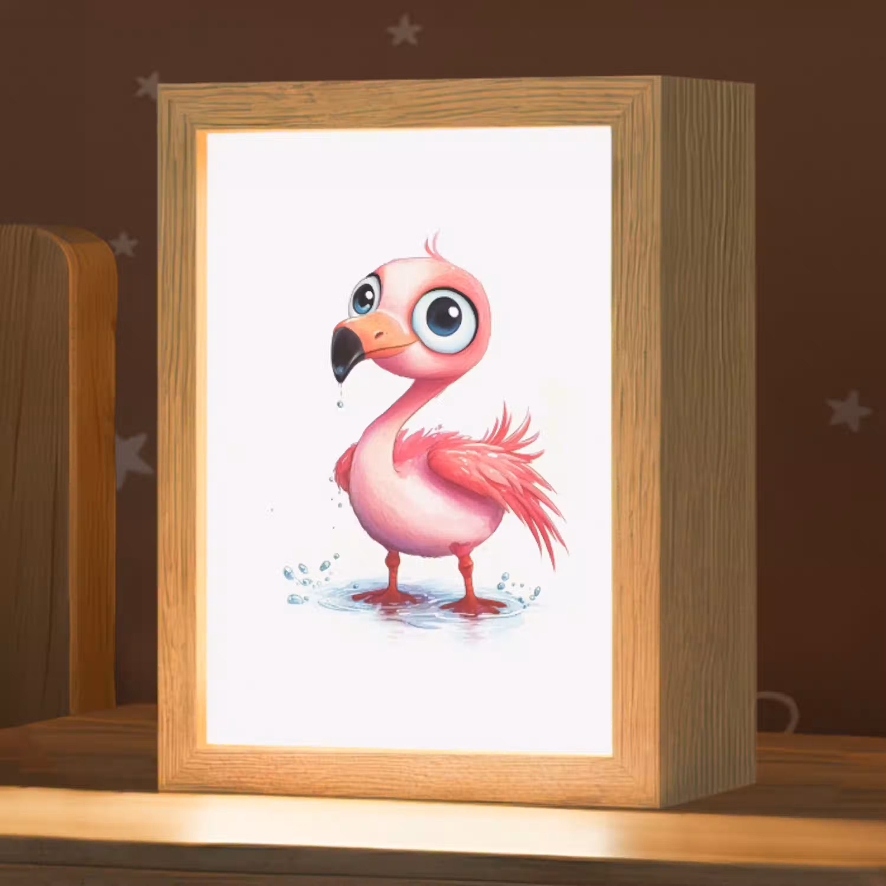 Flamingo - Roze - Water Light Box met kabel klein -zzz_3d_website