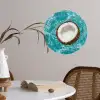 Kokosnoot - Water - Wit Wandcirkel behangsticker klein -sfeer3