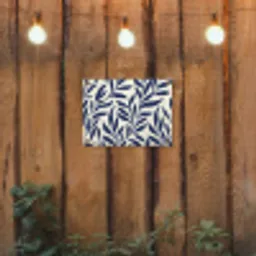 Bladeren - Klimop - Donkerblauw tuinposter los doek klein -sfeer1