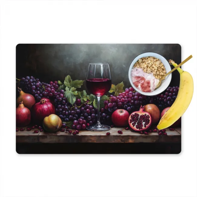Wijn - Fruit - Stilleven Placemat vinyl groot -zzzproduct_Kitchenyeah-website
