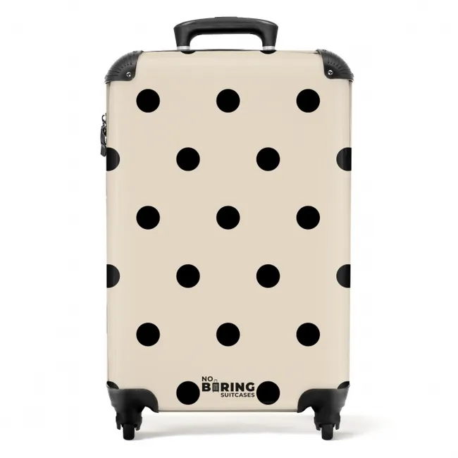 Koffer - Beige achtergrond met zwarte stippen