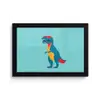 Dinosaurus - Blauw - Zonnebril fotolijst zwart zonder passe partout klein -3d