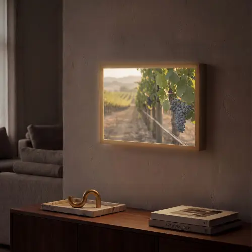 Druiven - Wijngaard - Zonlicht Light Box met batterij (Wandlamp) middel -sfeer1