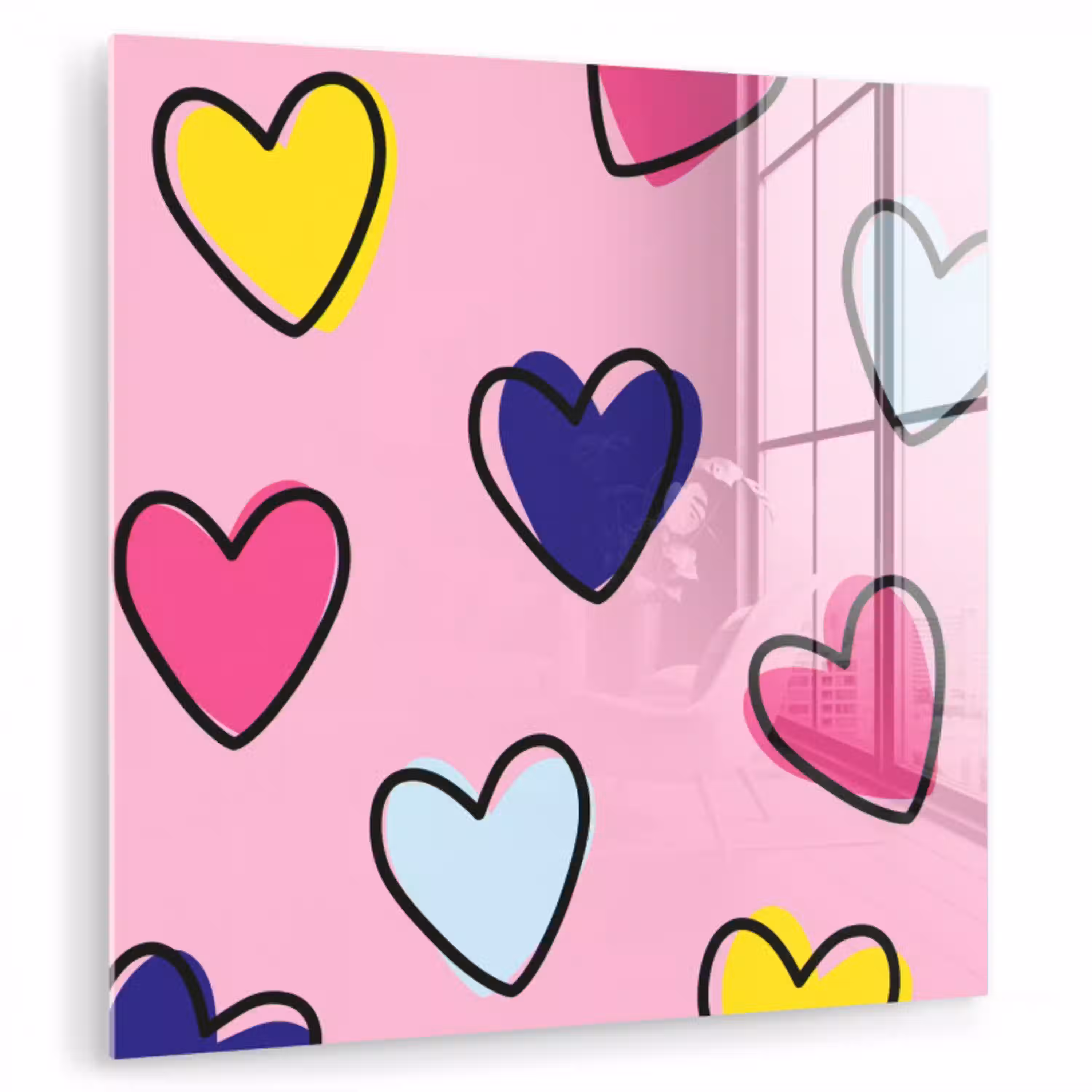 Hartjes - Valentijn - Patroon - Kleurrijk plexiglas 5mm klein -zzzproduct_nieuw