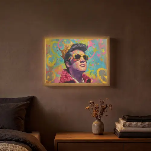 Kleurrijk portret - Kroon - Sterren Light Box met batterij (Wandlamp) middel -sfeer4