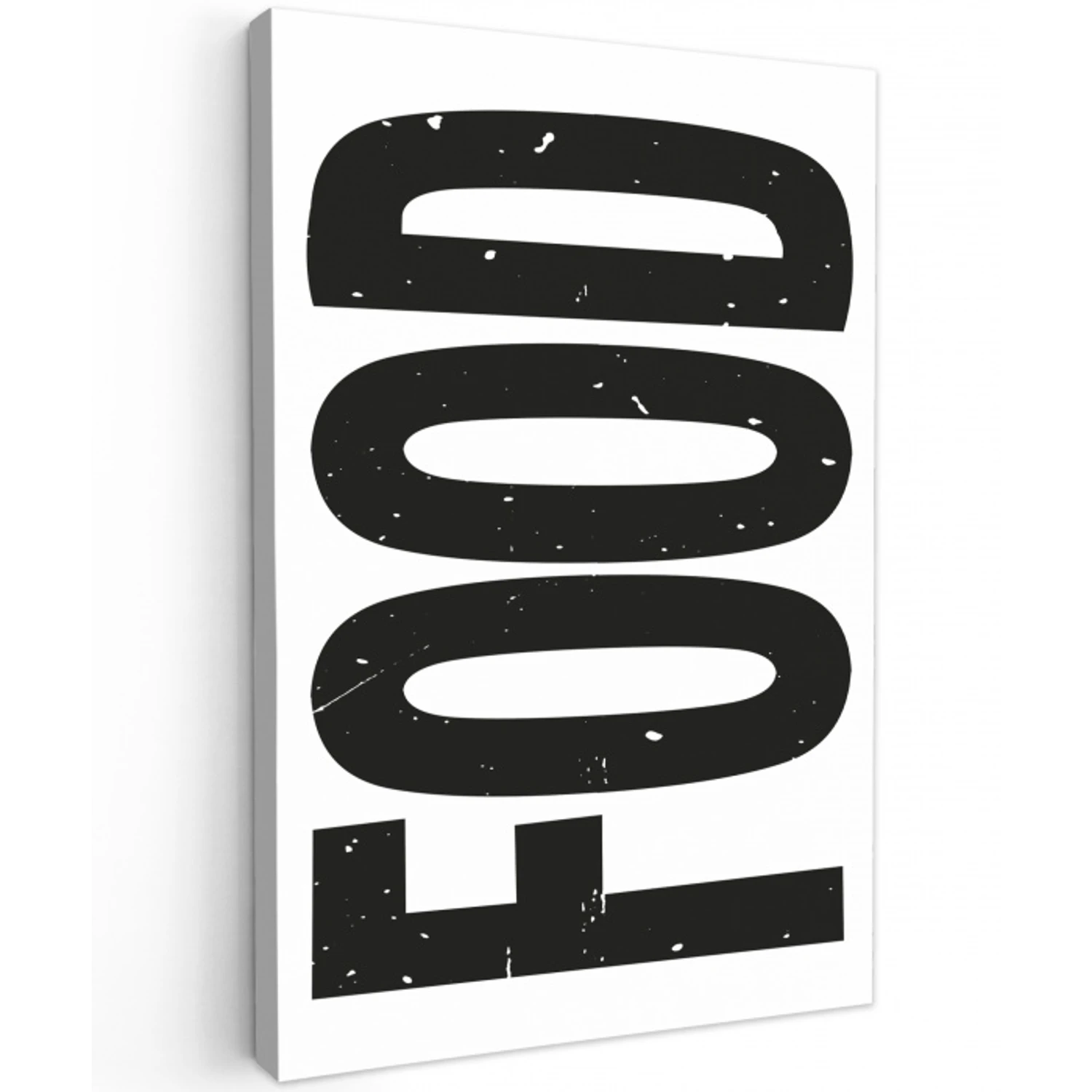 Food - Zwart - Wit - Decoratie Tuinposter op houten frame 2 cm dik klein -3d