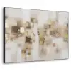 Abstracte vierkanten - Aardetonen - Mistig Textielframe - compleet frame klein -3d