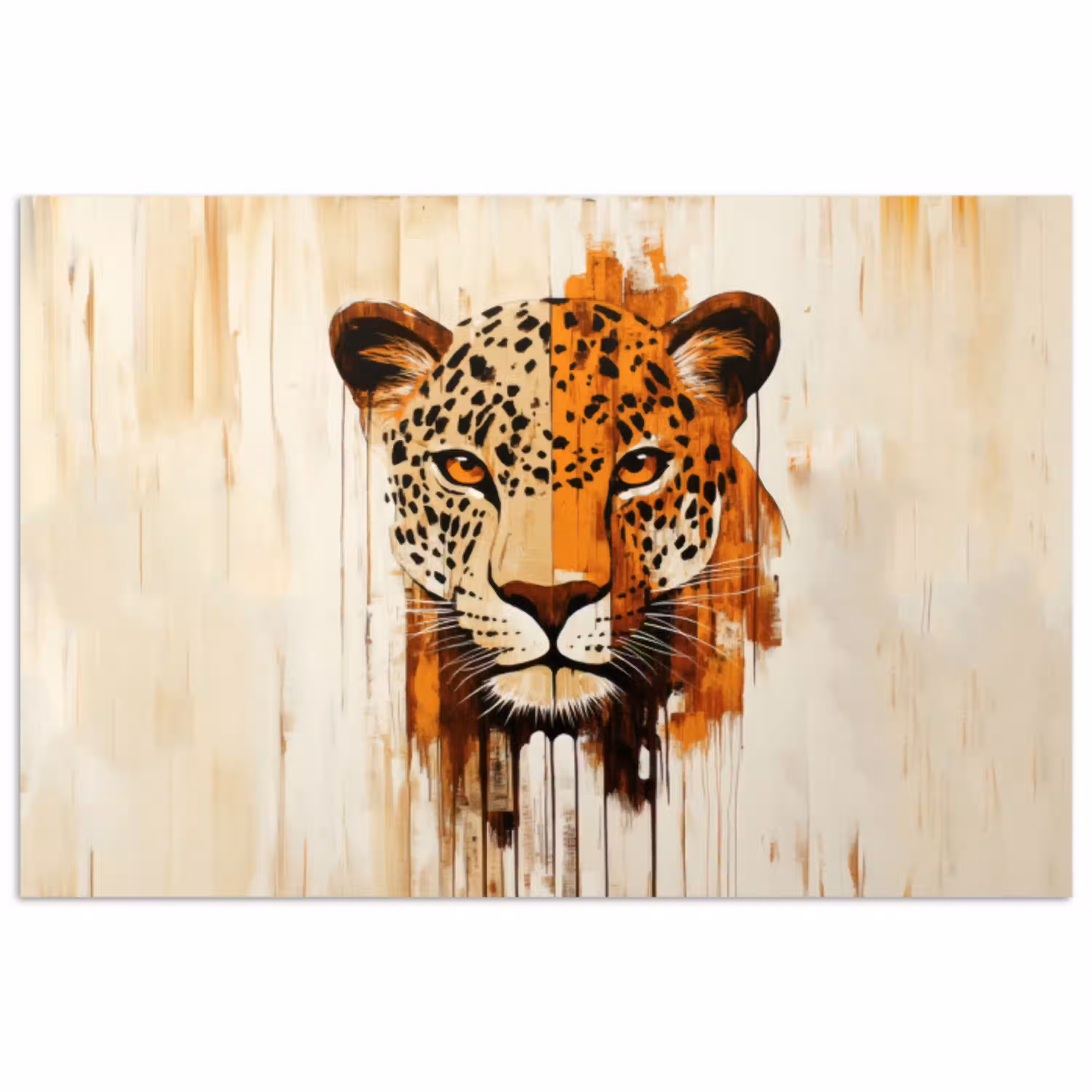 Luipaard - Symmetrisch - Strepen poster papier klein -3d