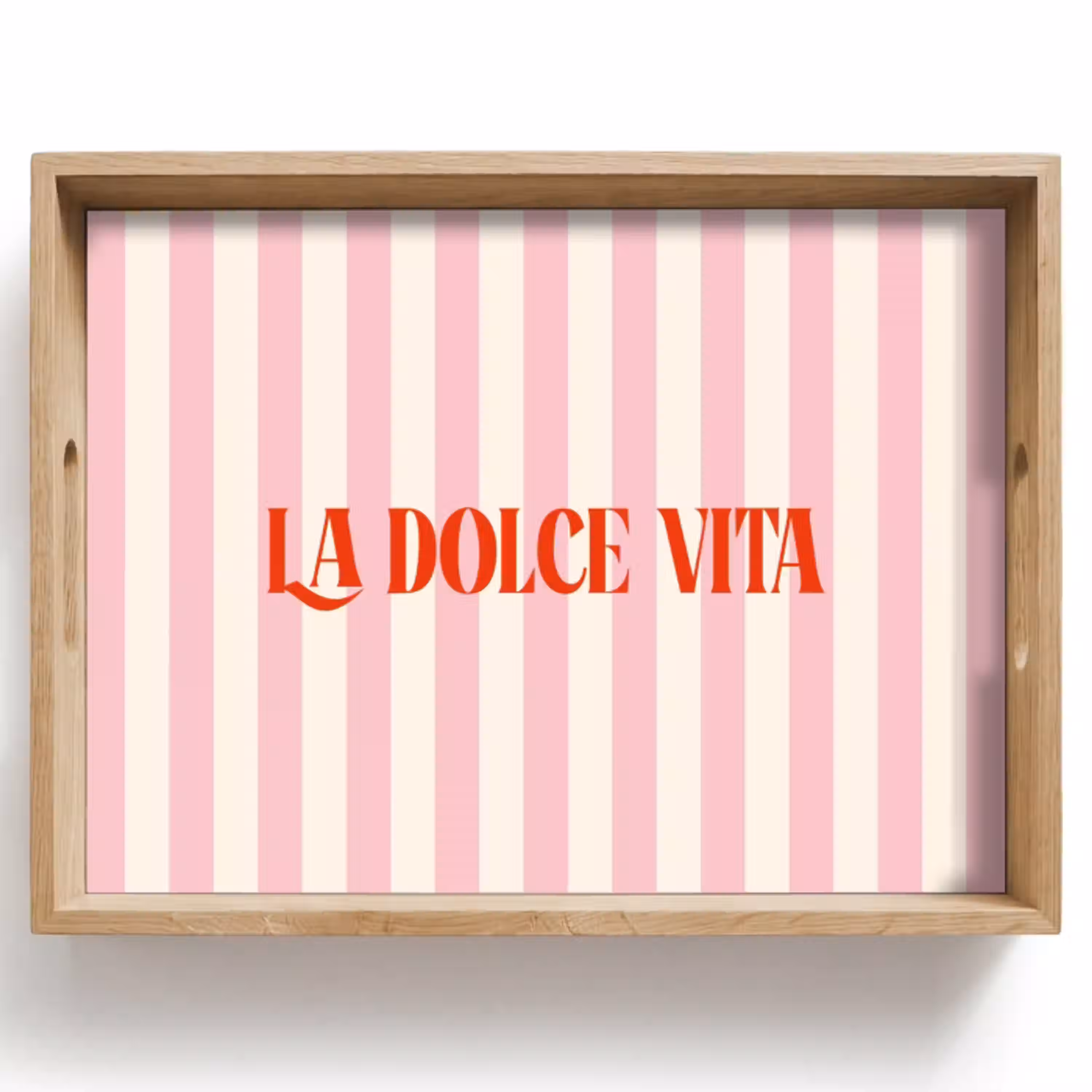 Zachtroze - Rood - Strepen - La Dolce Vita Dienblad Rechthoek middel -z3d_shopping