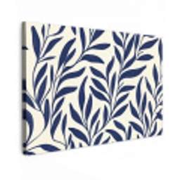 Bladeren - Klimop - Donkerblauw Tuinposter op houten frame 2 cm dik klein -3d