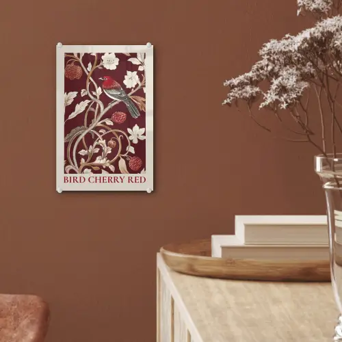 Vogel - Bordeaux - Bloemen - Bessen plexiglas 5mm klein -sfeer5