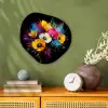 Bloemen - Kleurrijk - Graffiti - Modern - Boeket Wandcirkel Organisch Forex 3mm klein -sfeer2