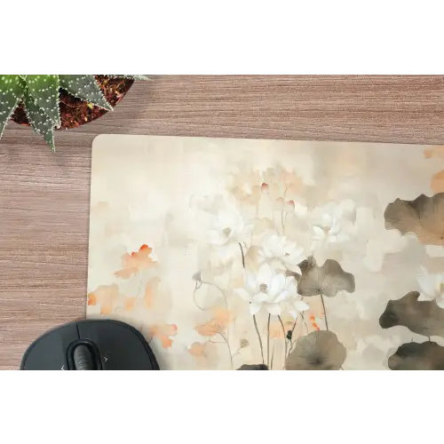 Bloemen - Japandi - Wabi sabi muismat rubber klein -closeup