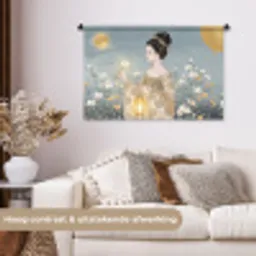 Aziatisch - Vrouw - Kimono Wandkleed katoen middel -sfeer1