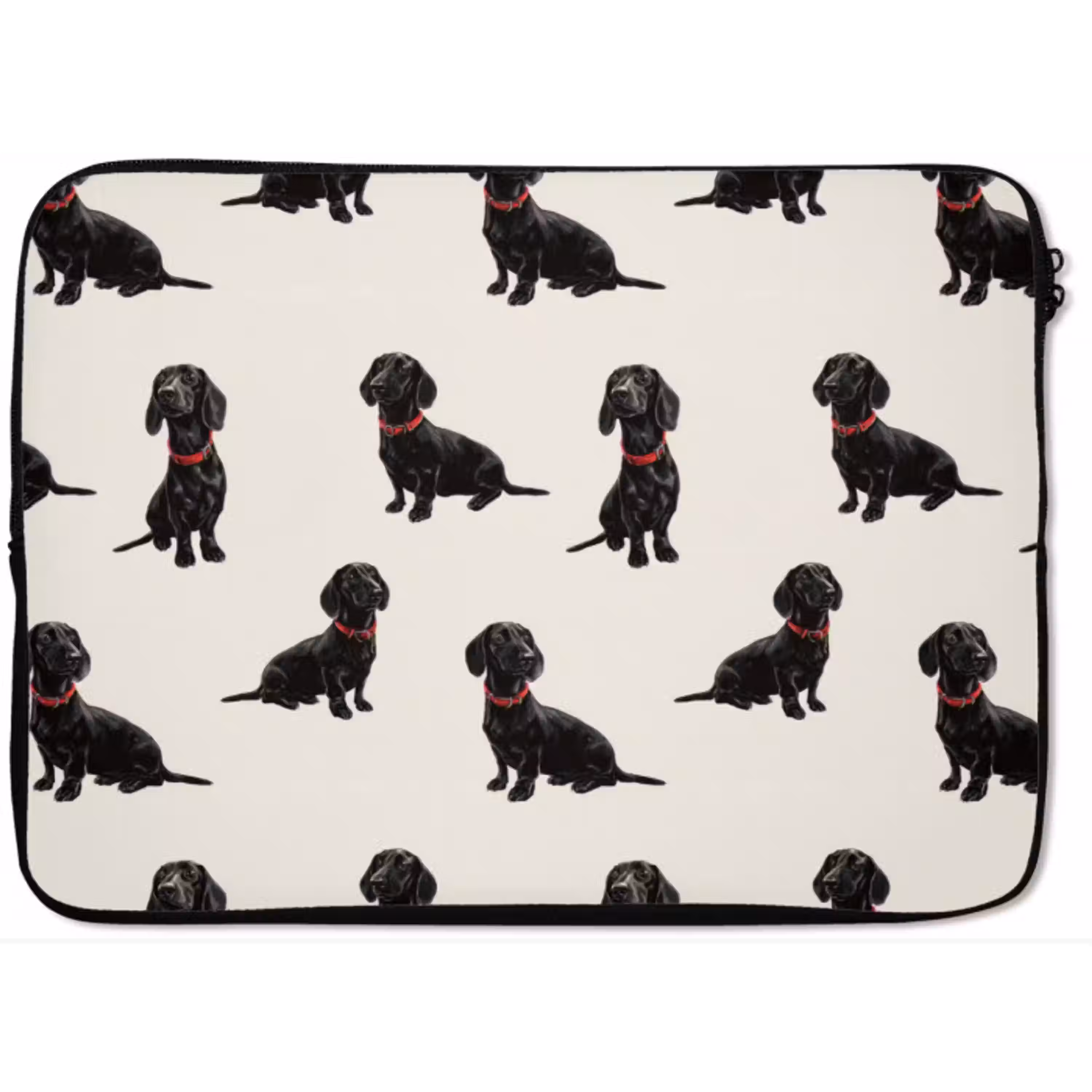 Hond - Patroon - Zwart laptophoes neopreen klein 279 -zkaufland3dotto