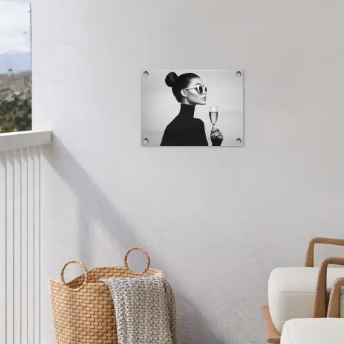 Vrouw - Champagne - Modern tuinposter los doek klein -sfeer8