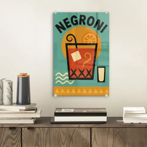 Cocktail - Negroni - Art - Sinaasappel plexiglas 5mm klein -sfeer1