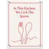 Minimalistisch - Vork - Lepel - Lijntekening tuinposter los doek klein -3d