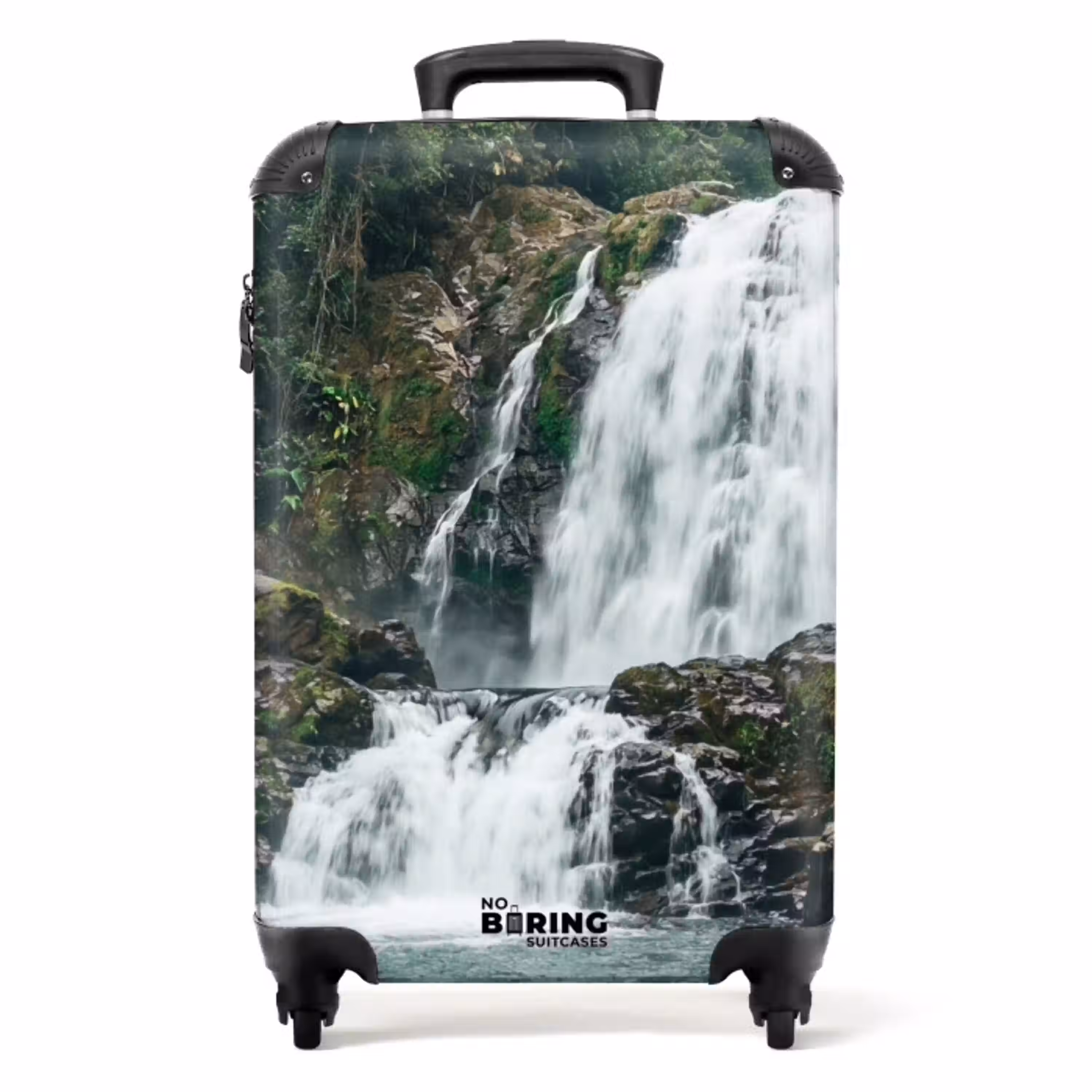 Waterval - Bos - Natuur - Groen NBS - Handbagage koffer - Volwassenen Unisex middel -productfoto_recht
