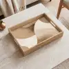 Retro - Geometrische lagen - Aardetinten Dienblad Rechthoek middel -sfeer1