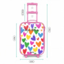 Gekleurde hartjes Kinderkoffer - Roze klein -productfoto_formaten
