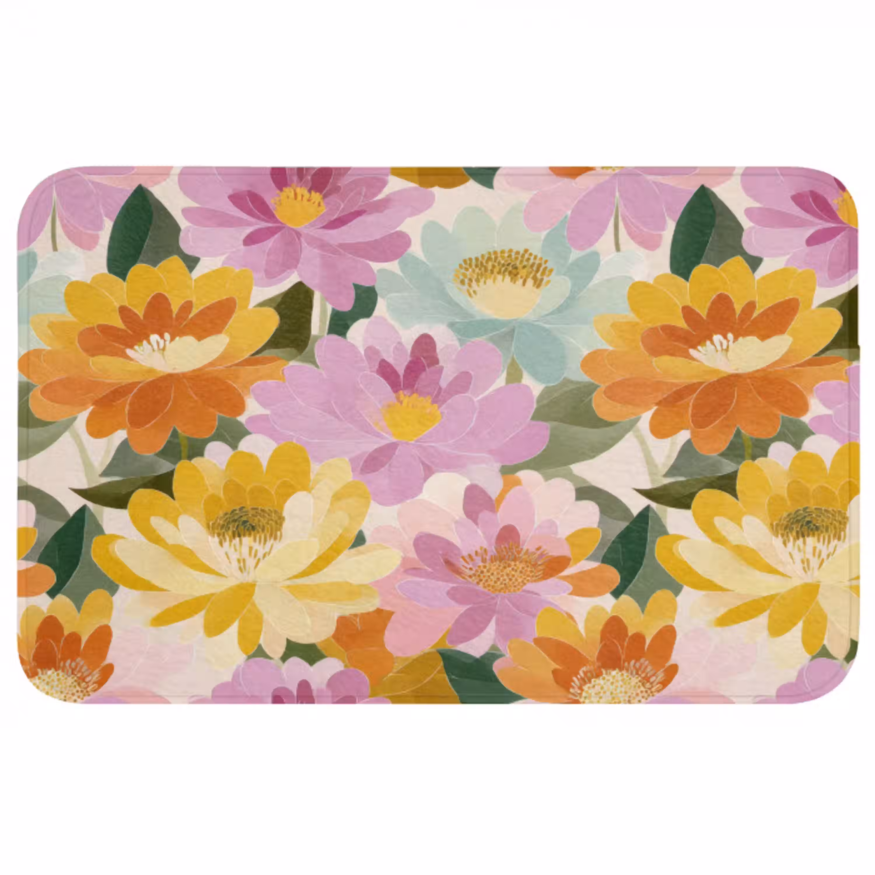 Lelies - Aquarel - Pastel Badmat middel 997 -3d