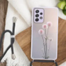 Bloemen - Bollen - Roze Hoesje Samsung Galaxy A52 5G met koord klein -sfeer4