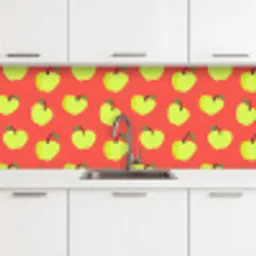 Appels - Modern - Groen keuken achterwand 2 middel 871 -3d