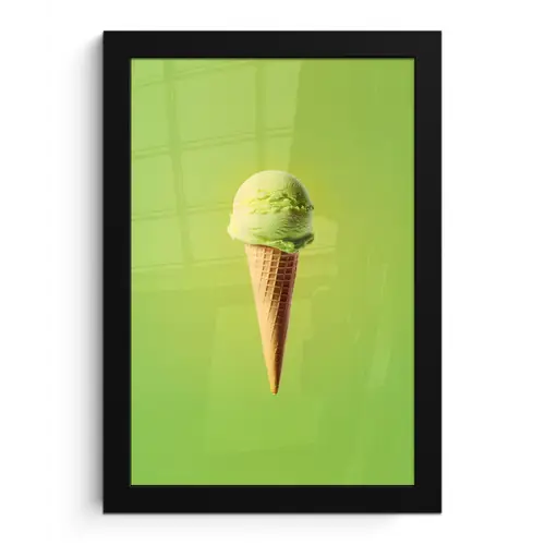 Hoorntje - Schepijs - Groen fotolijst zwart zonder passe partout klein -3d