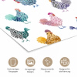 Kippen -Aquarel - Kleurrijk poster papier klein 62 -tcloseup_DE