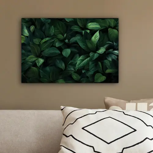 Bladeren - Ovaal - Groen - Nerven canvas 2cm klein -sfeer3