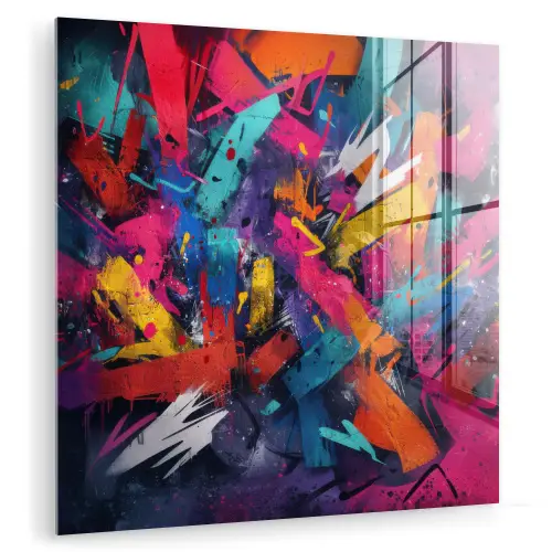 Abstract - Explosie - Neonkleuren plexiglas 5mm klein -zzzproduct_nieuw