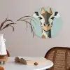 Giraffe - Illustratie - Bruin - Minimalistisch Akoestische PET Vilt - Rond klein -sfeer3