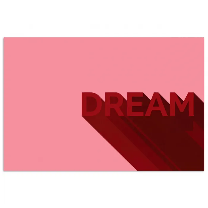 Dream - 3D - Rood - Roze poster papier klein -3d