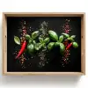 Chilipepers - Basilicum - Blaadjes - Rood Dienblad Rechthoek middel -z3d_shopping